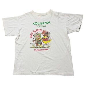 Vintage 80s Coliseum Casino St Maarten Hot Slots Art Gambling Graphic T-shirt